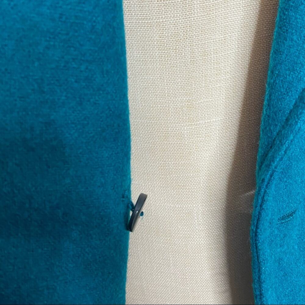 Vintage Double Breasted Blazer Teal Floral Appliqué 90s Prairie Western Size L - Picture 10 of 13